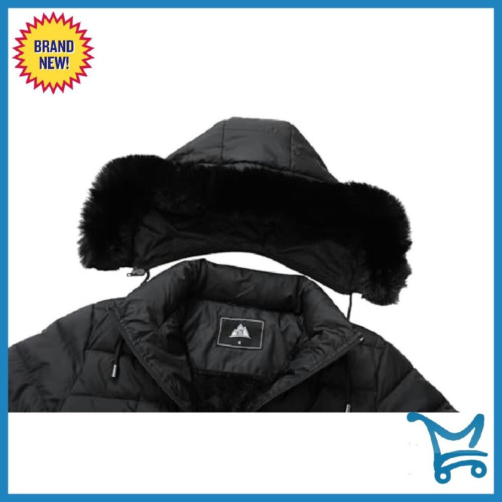 Women's Waterproof Down Jacket Hooded Puffer Coat Winter Warm Thickened - Picture 8 of 8